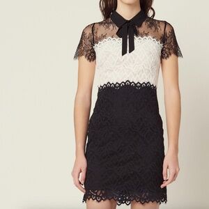 Sandro Two-tone Lace Dress